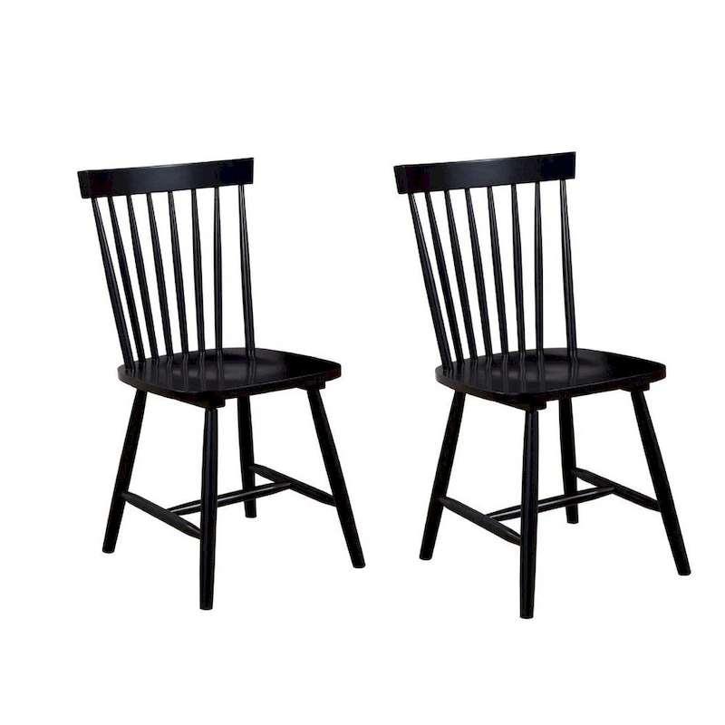 Dining Side Chair, Rubberwood, Windsor Back, Set of 2 - 19.5 L x 18 W x 34 H