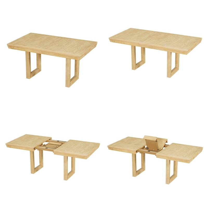 7-Piece 72 Extendable Dining Table Set w/ Butterfly Leaf and 6 Chairs