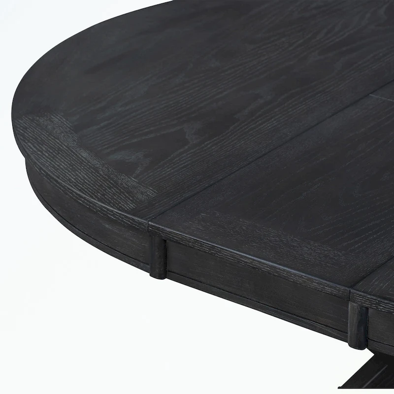 Dining Table Set with Extendable Table and 4 Upholstered Chairs