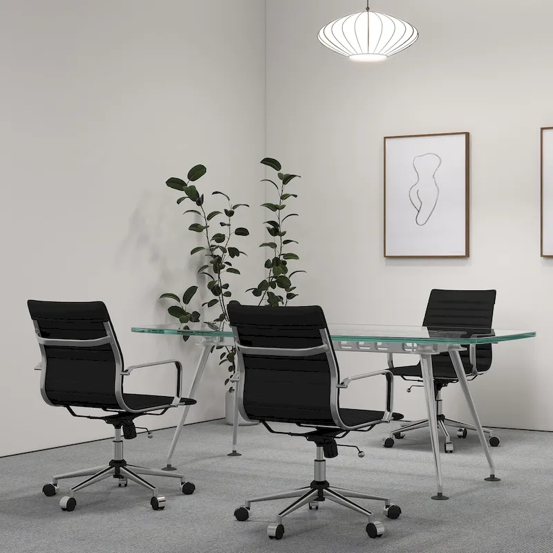 LUXMOD Ribbed Home Office Computer Chair Desk Chair