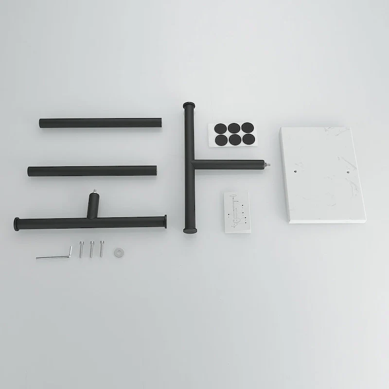 2-Tier Towel Rack Countertop Free Standing with Natural Marble Base