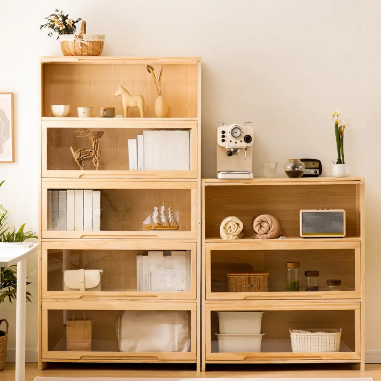 Solid Wood 5-Tier Display Open Shelving Unit Bookcase