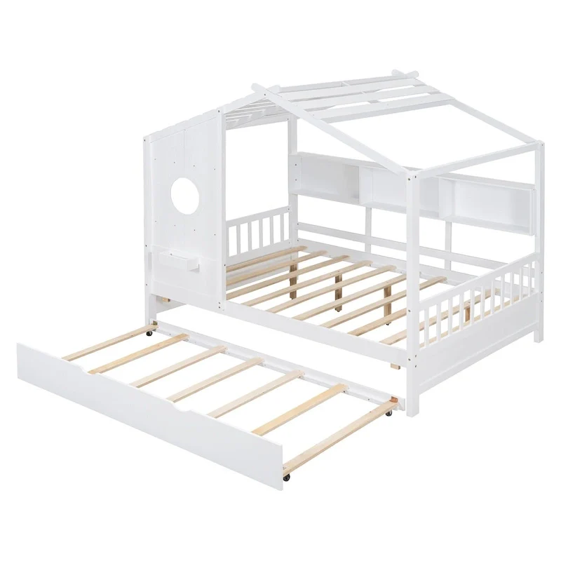 Queen Upholstered Bed with Wingback Headboard and Four Drawers