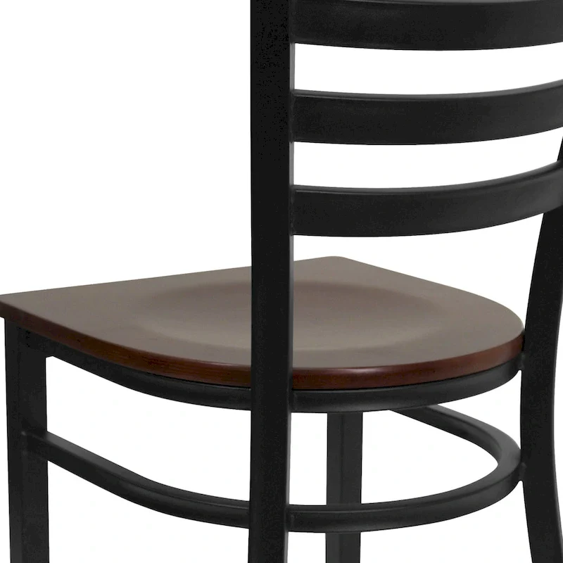 Ladder Back Metal Restaurant Chair - 16.5W x 17D x 32.25H - 16.5W x 17D x 32.25H