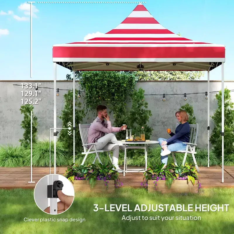 Outsunny 10' x 10' Heavy Duty Pop Up Canopy Tent with Sidewall, UPF50+ Instant Sun Shelter