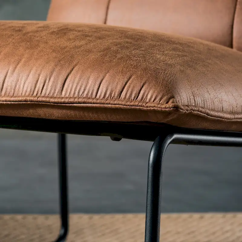 OVIOS Mid-Century Suede Fabric Armless Accent Chair