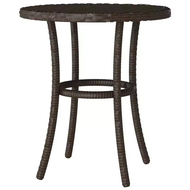 vidaXL 3 Piece Bistro Set with Cushions Black Poly Rattan