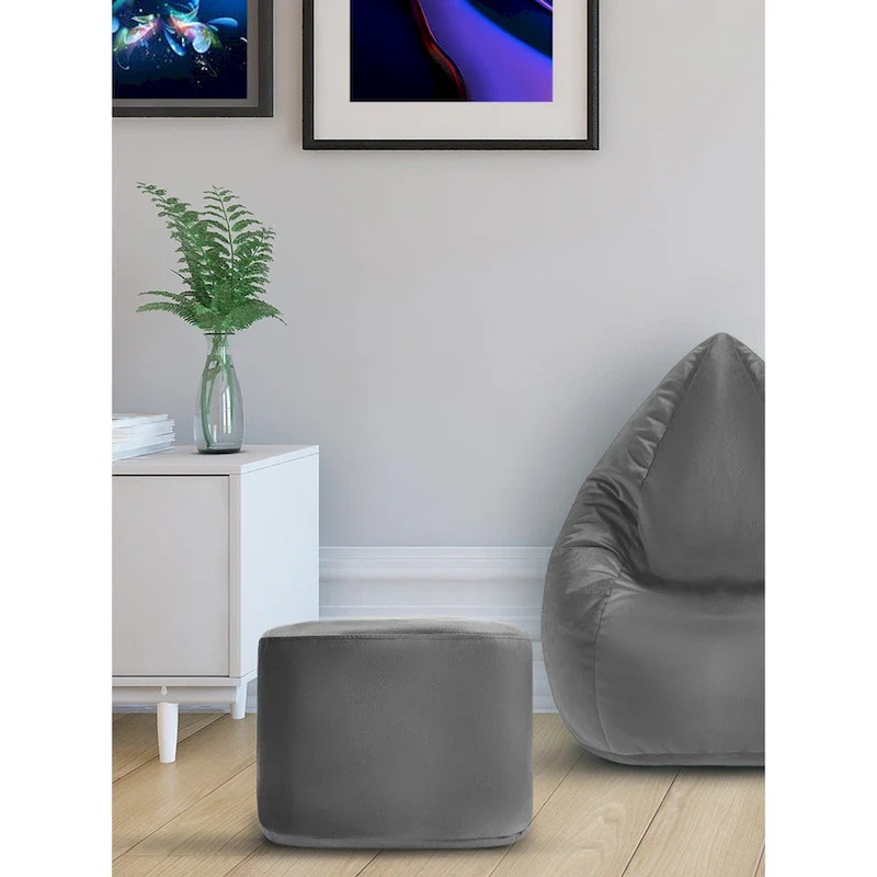 Round Velvet Pouf Ottoman – Multiple Colors – Single Seat