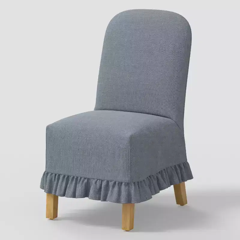 Rounded Back Slipcovered Dining Chair with Ruffle - Threshold