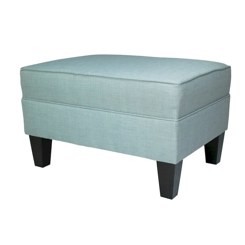 Fabric Storage Ottoman, Rectangular, 1-Seat, Beige / Blue / Grey / Dark Grey