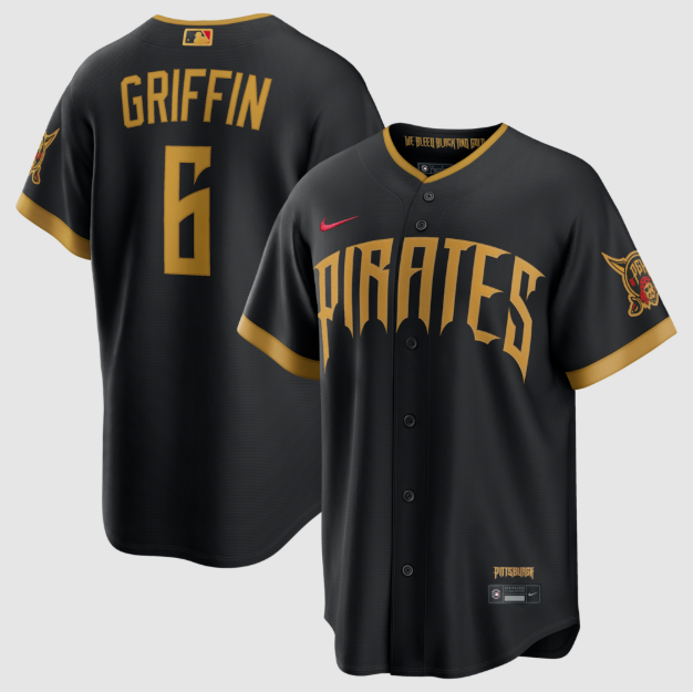 Pittsburgh Pirates Konnor Griffin Black 2026 City Connect Stadium Jersey