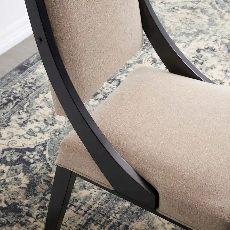 Fabric Upholstered Dining Chairs – Set of Two