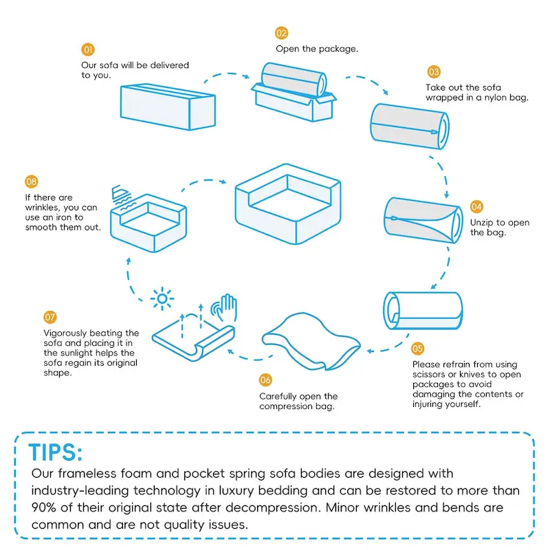 DIY Customization Boucle Upholstered Modular Sectional Sofa