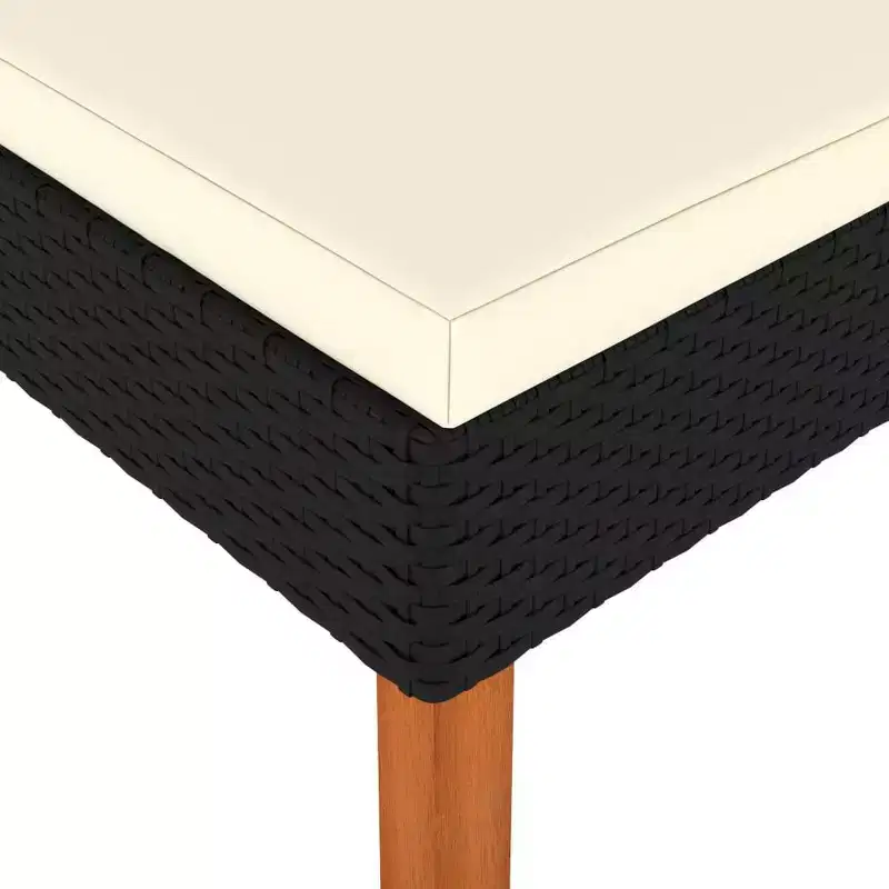 vidaXL Footstool Black PE rattan Medium Modular Footstool Square
