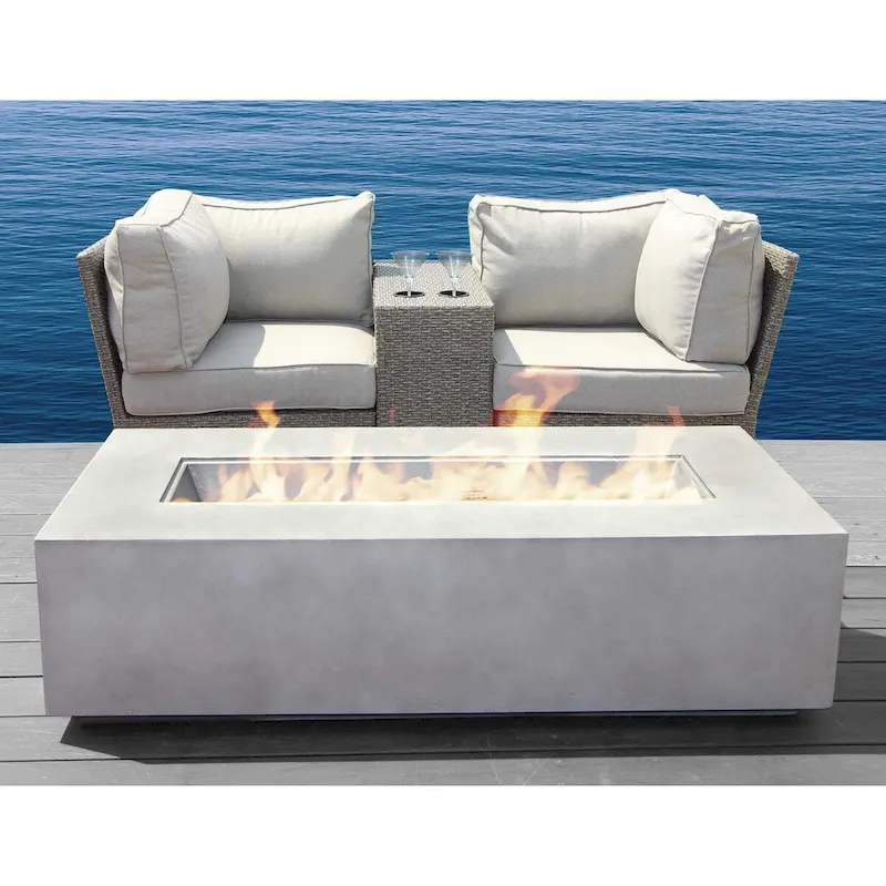 LSI Chelsea 4-piece Cup Table Loveseat Fire Pit Set