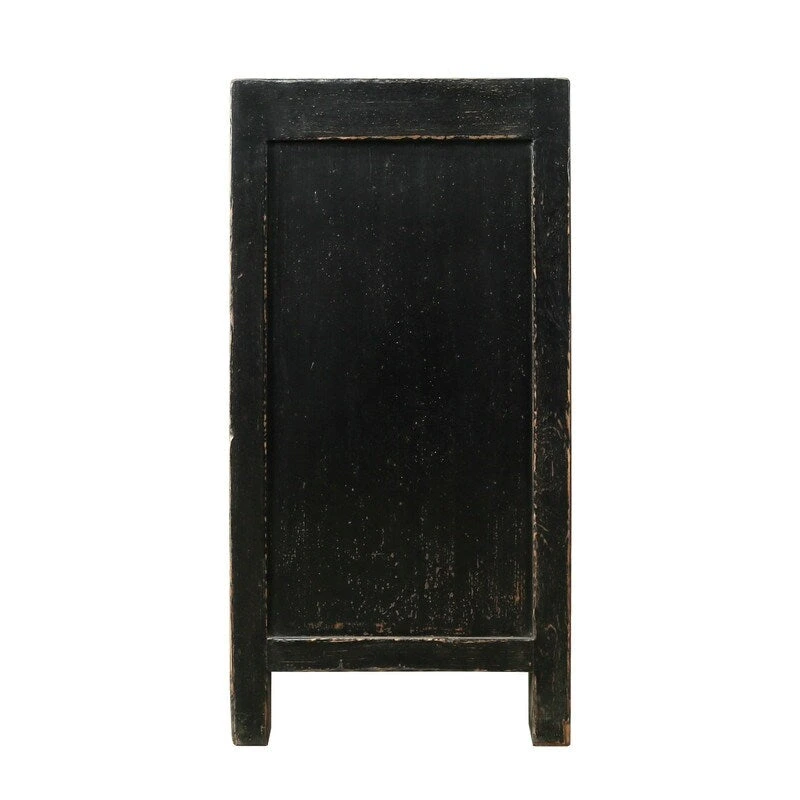 Two Drawers Cabient Distressed Black 39x18x35H