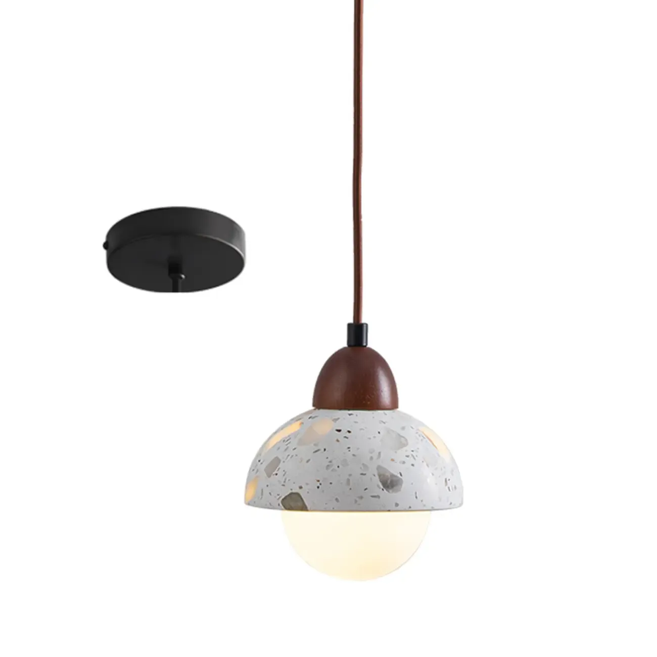 Modern Terrazzo Cylinder Brass Pendant Light