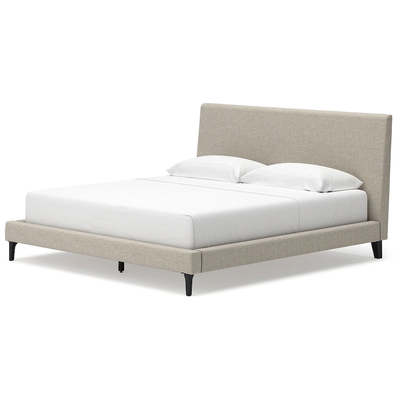 Signature Design by Ashley Cielden Light Gray King Upholstered Bed with Roll Slats