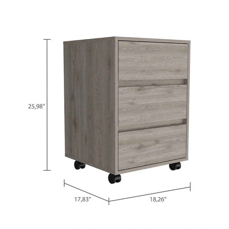 FM Furniture Vienna Three Drawers Filing Cabinet Roller Blade Glide