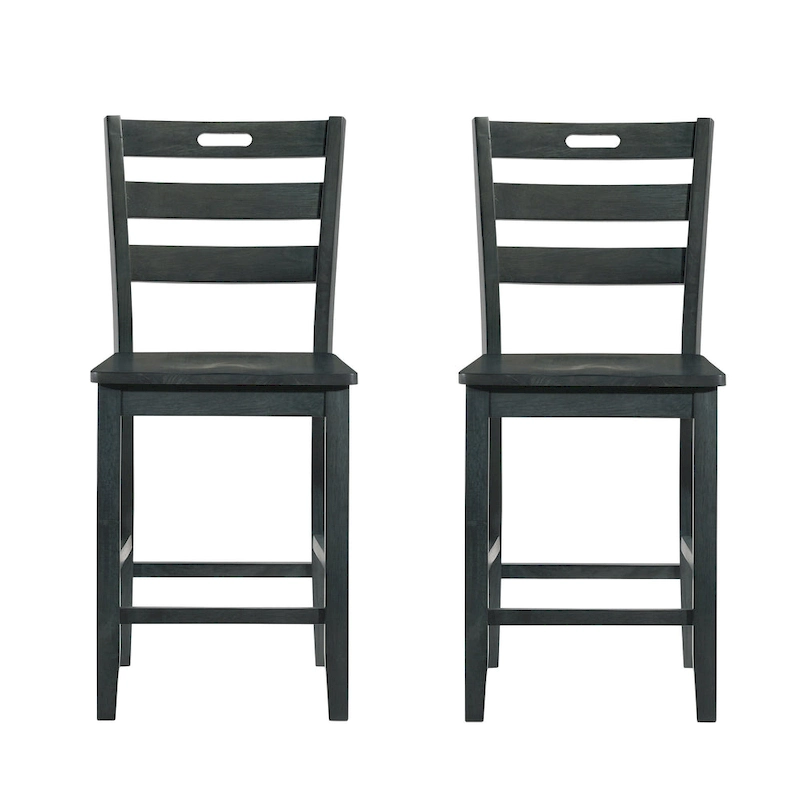Rangel Rustic Wood Ladder Back Counter Height Chairs by Furniture of America (Set of 2)