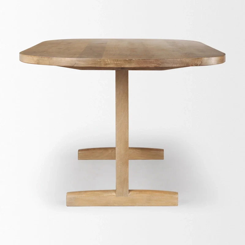 84  Light Brown Solid Wood Dining Table - 84 L x 42 W x 30 H