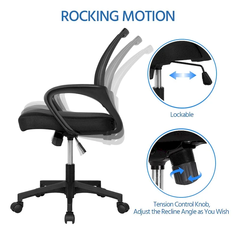 Yaheetech Adjustable Ergonomic Office Chair MidBack Mesh Swivel Chair