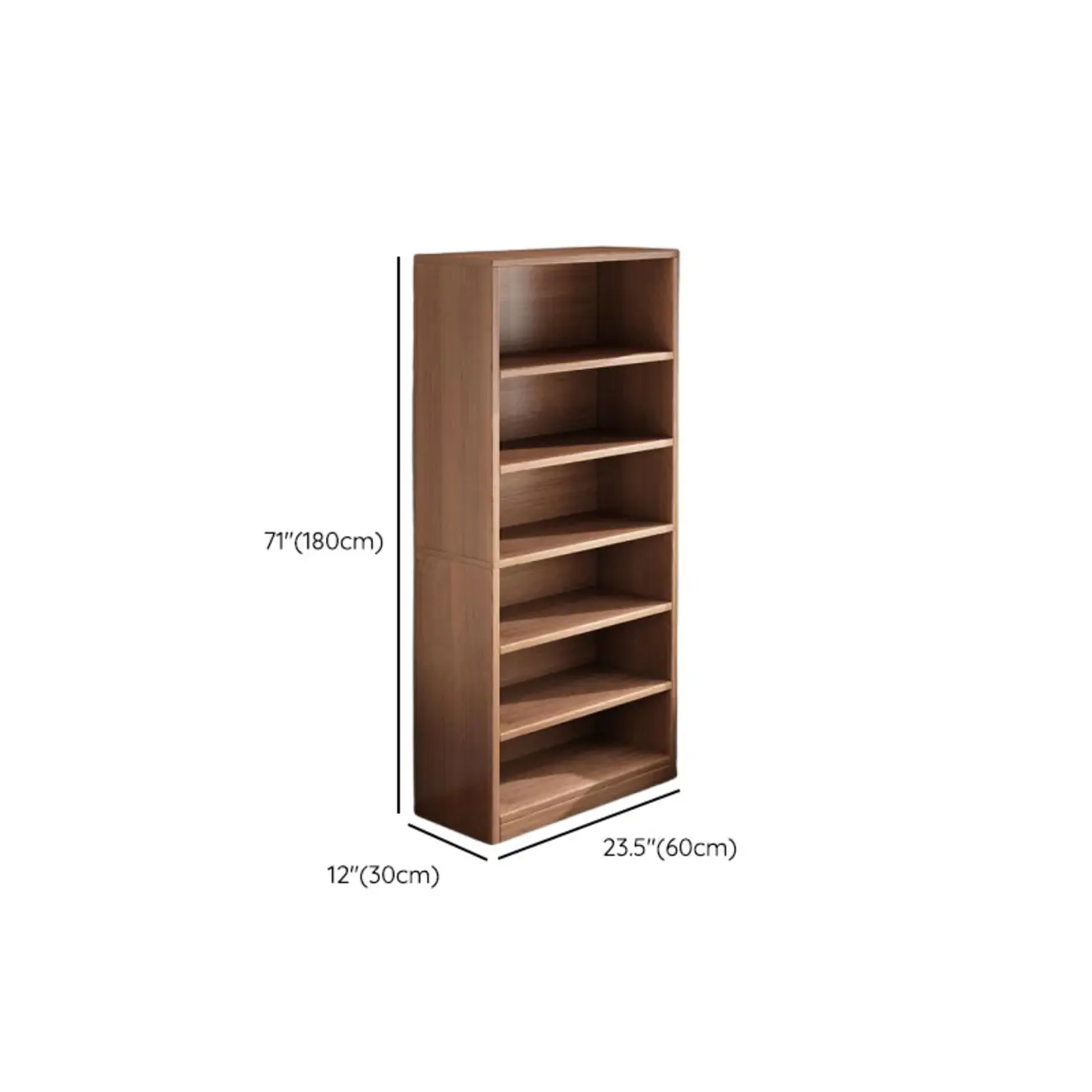 Brown Vertical Multi Tier Closed Back Wood Bookshelves