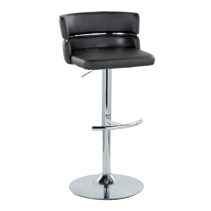 Adjustable Bar Stools with Rounded T Footrest Set of 2