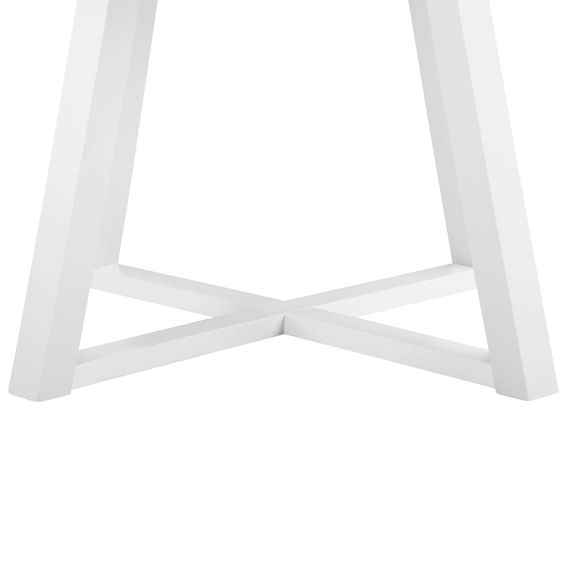 Roundhill Furniture Edo Round Dining Table, Trestle Base, White Finish