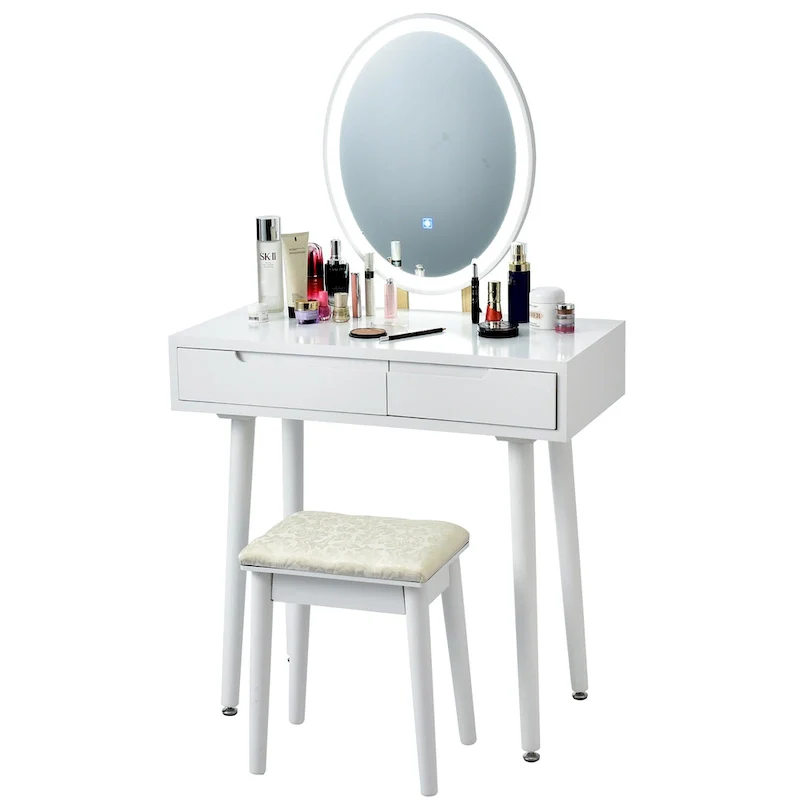 Costway Vanity Makeup Table Touch Screen 3 Lighting Modes Dressing - See Details