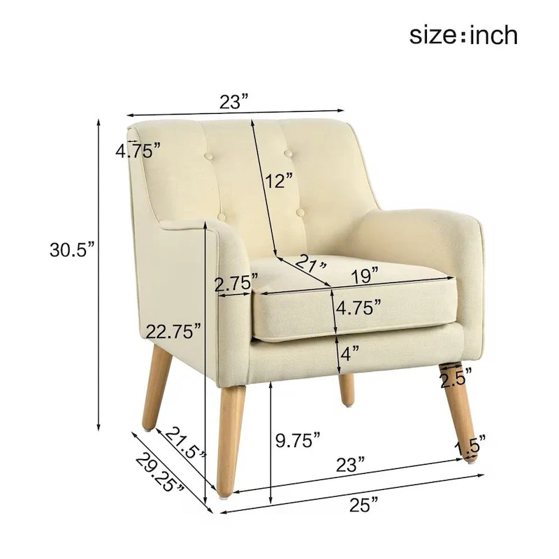 Mid-Century Modern Tufted Armchair