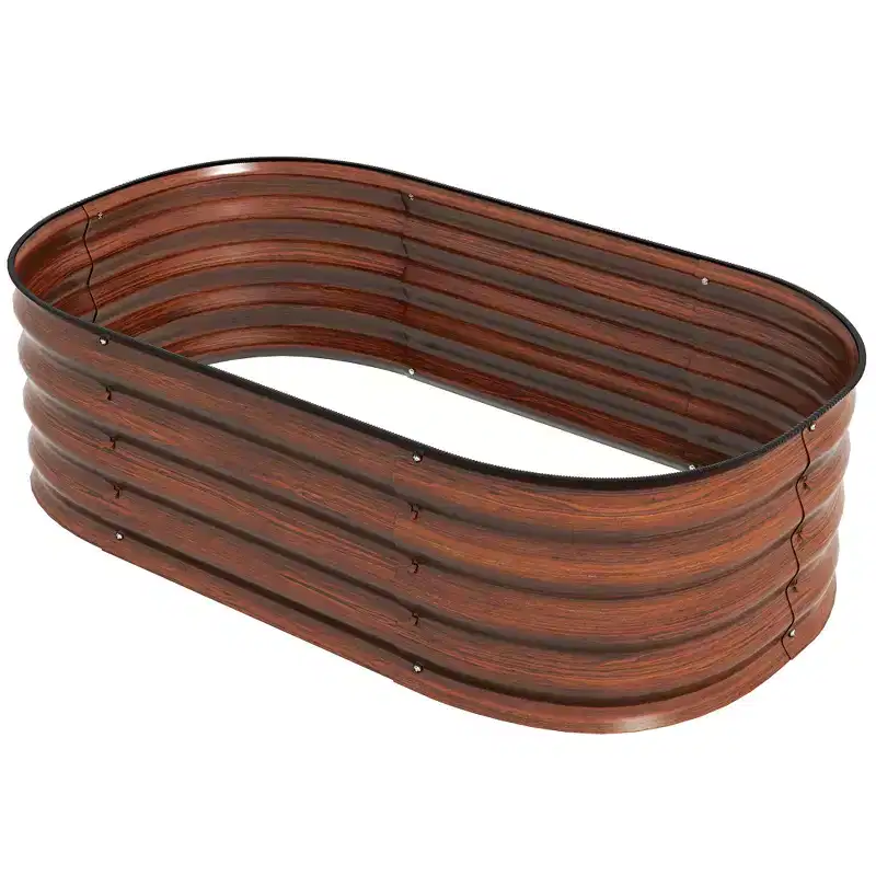 Galvanized Raised Garden Bed Kit, Metal Planter Box with Safety Edging