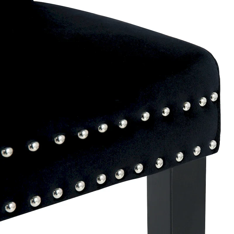 Tufted Wingback Dining Chair with Nailhead and Ring Pulls