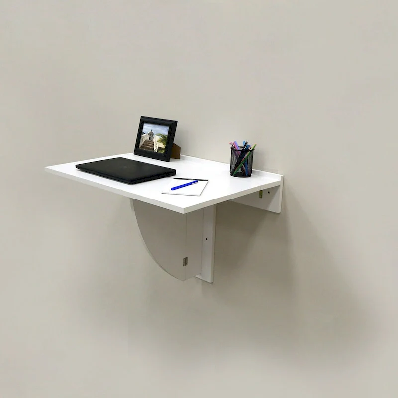 White Wall-Mounted Foldable Desk for 1