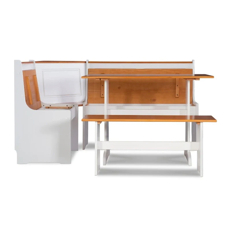 Middlecreek Wood Farmhouse Breakfast Nook Dining Set