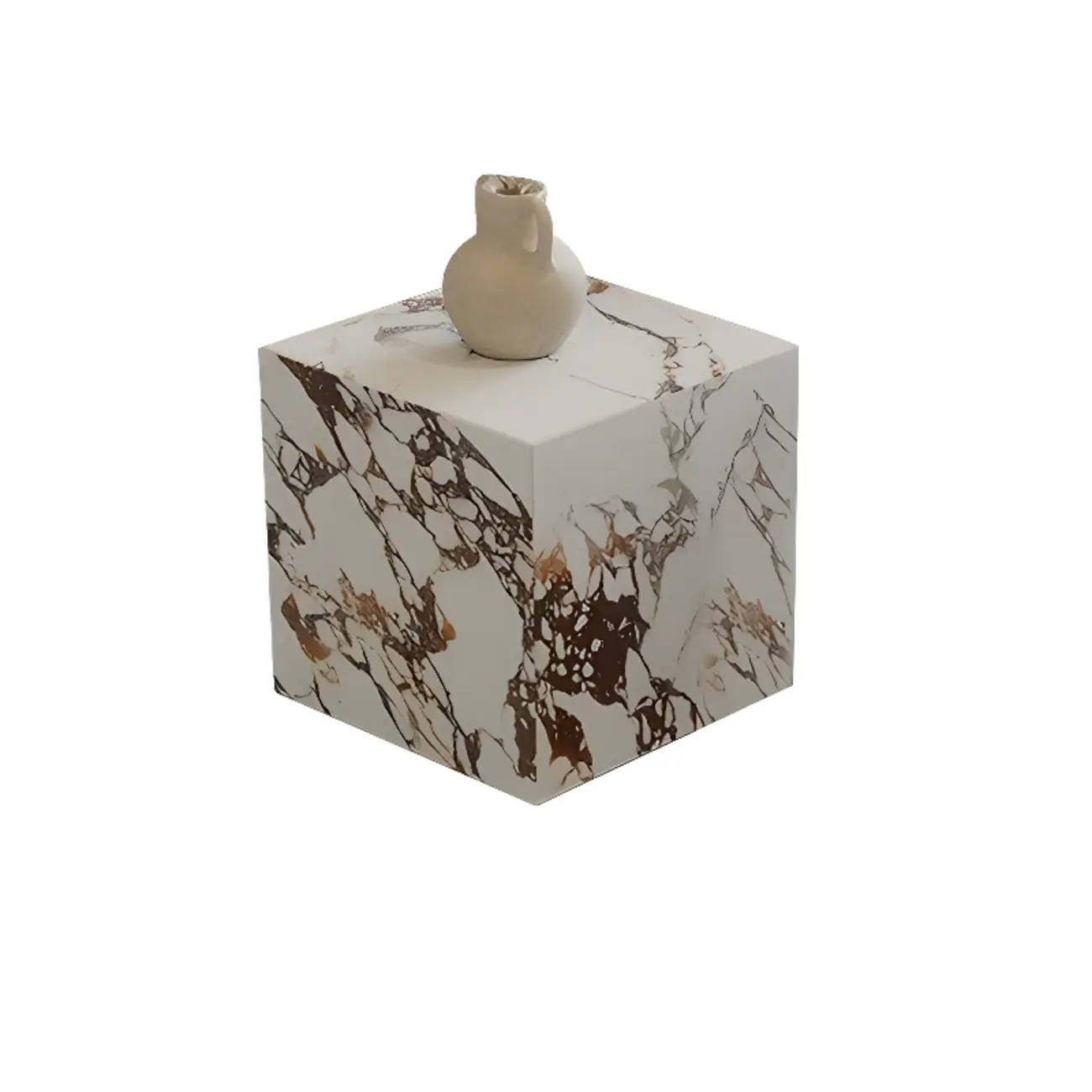 Modern Rectangular Gray Stone Coffee Table