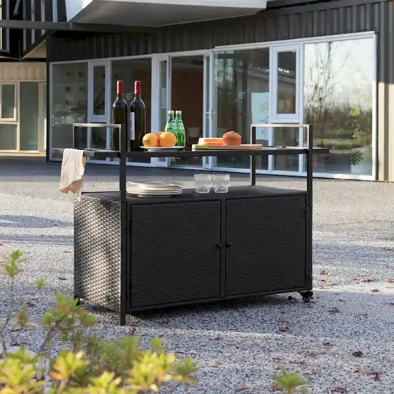 Patio Wine Serving Cart