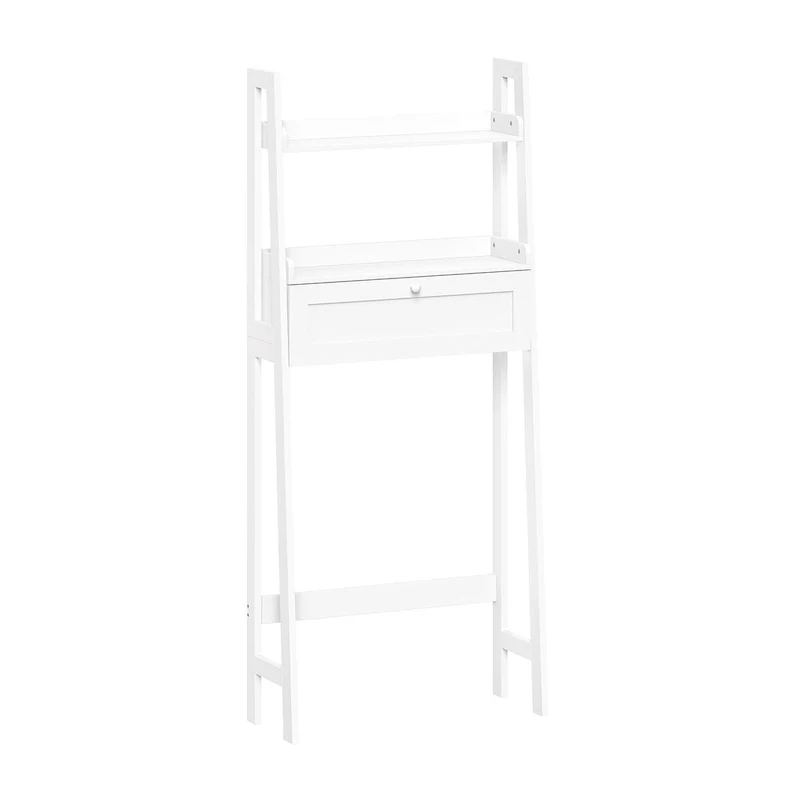 RiverRidge Amery Over the Toilet Bathroom Spacesaver Wall Medicine Storage Shelves with Drop Down Door - White