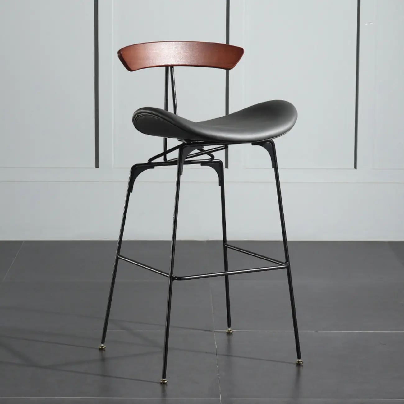 Modern Saddle Genuine Leather Low Back Bar Stool