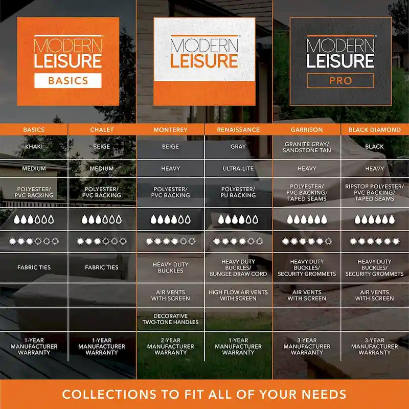 Modern Leisure Monterey Patio Egg Chair Cover, 45 L X 42 W X 75 H, Beige - 45  x 42  x 75