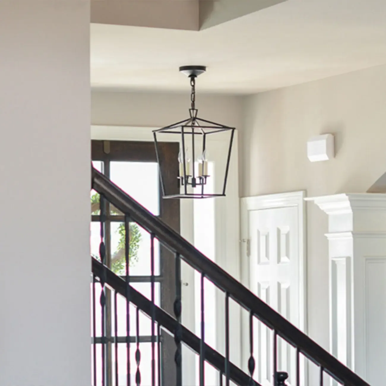 Industrial Adjustable Metal Lantern Caged Candelabra Chandelier