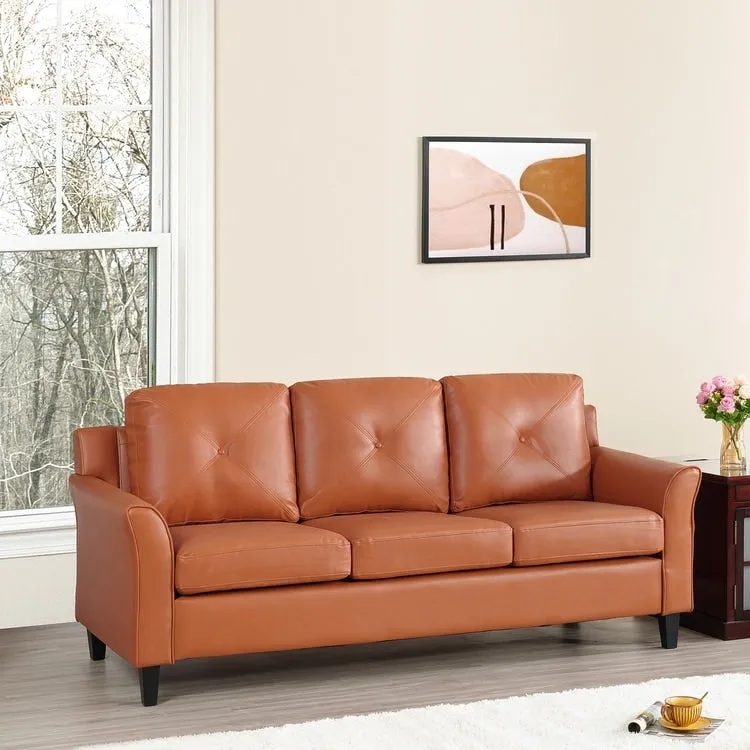 Button Tufted Sofa Affordable Modern Sofa - Microfiber Couch for Small Spaces, Living Room, Bedroom