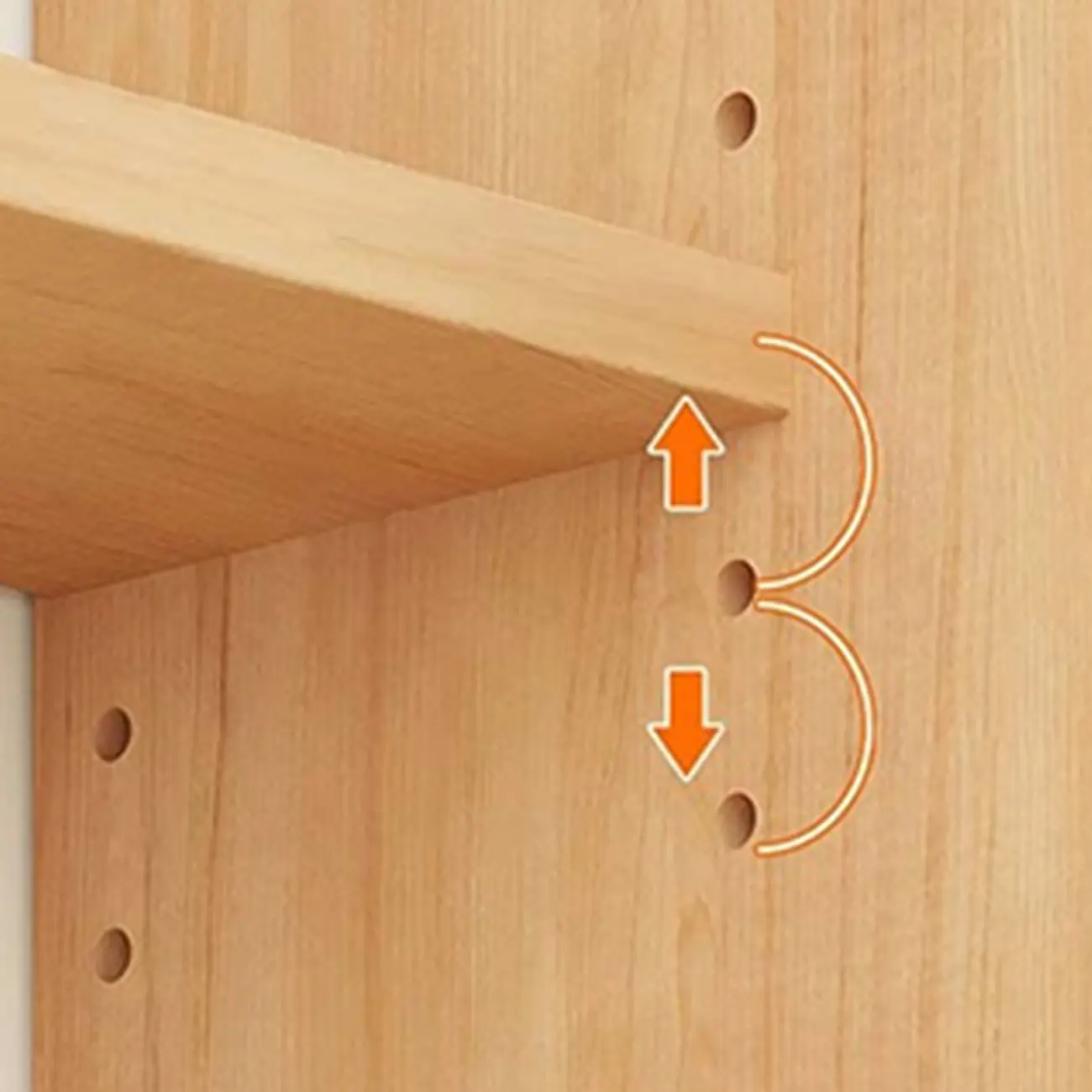 Natural Narrow Multi-Layer Open Back Wooden Bookshelf