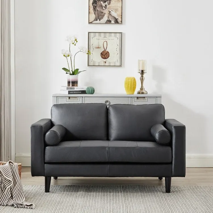 Genuine Mid-Century Leather Sofa