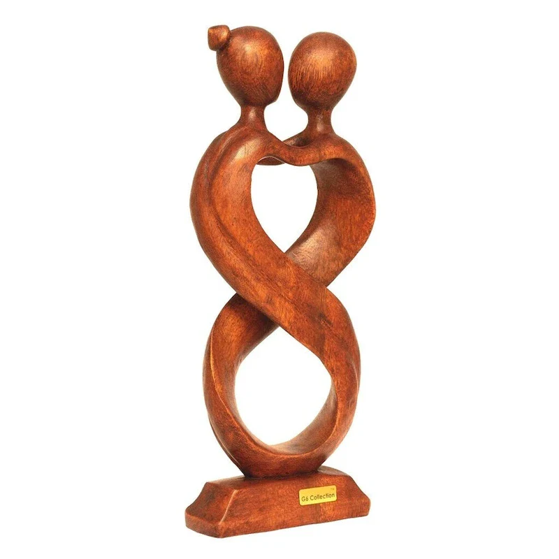 12  Wooden Handmade Abstract Sculpture Statue Handcrafted  Infinite Love  Gift Home Decor Figurine Decoration Hand Carved