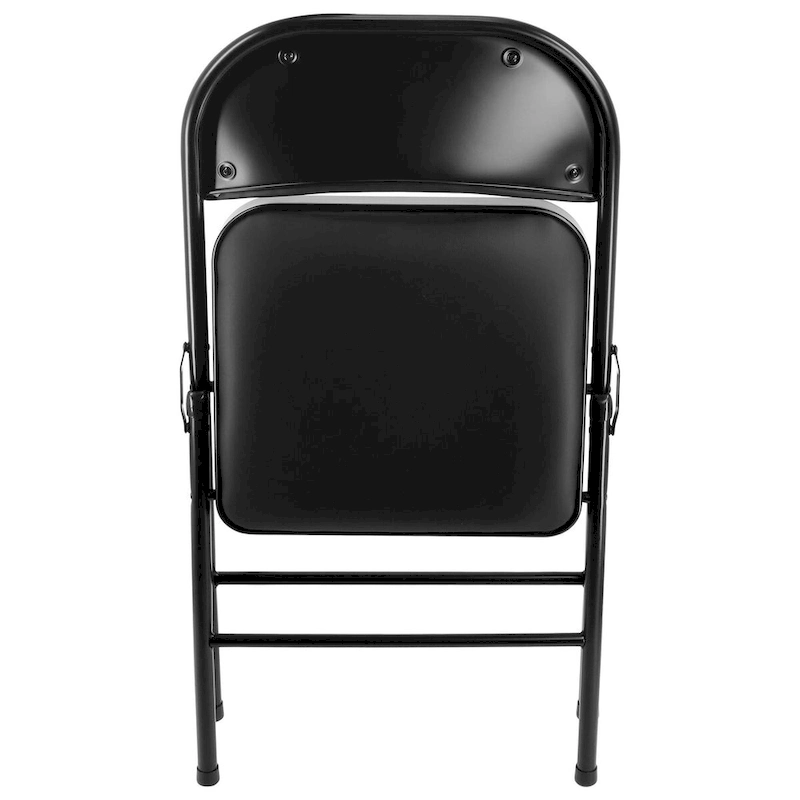 4 Piece Metal Folding Chair with Padded Seats in Black