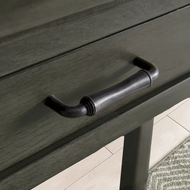 Smoke Gray Traditional Console Hall Stand with Tray Edge and Drawer