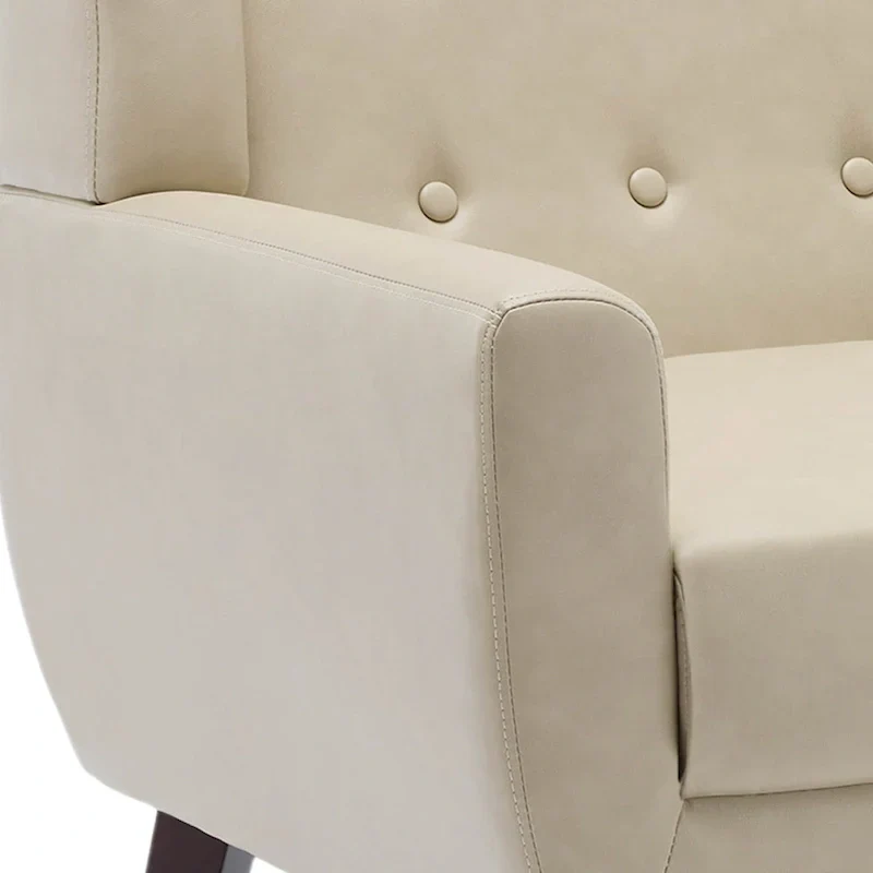 PU Leather Accent Chair Living Room Upholstered Armchair