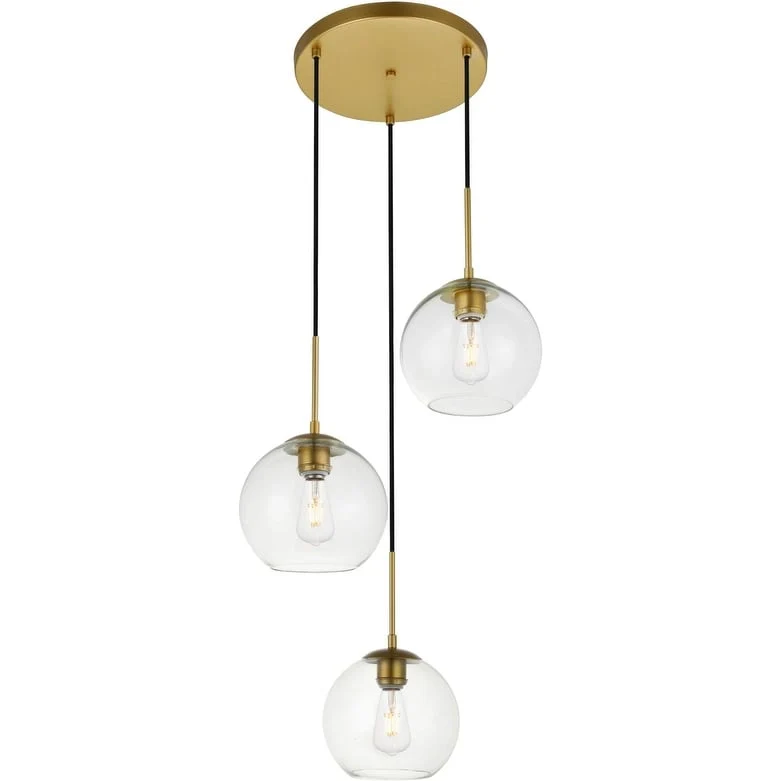 Elegant Lighting Baxter 3 Light 18  Wide Multi Light Pendant with