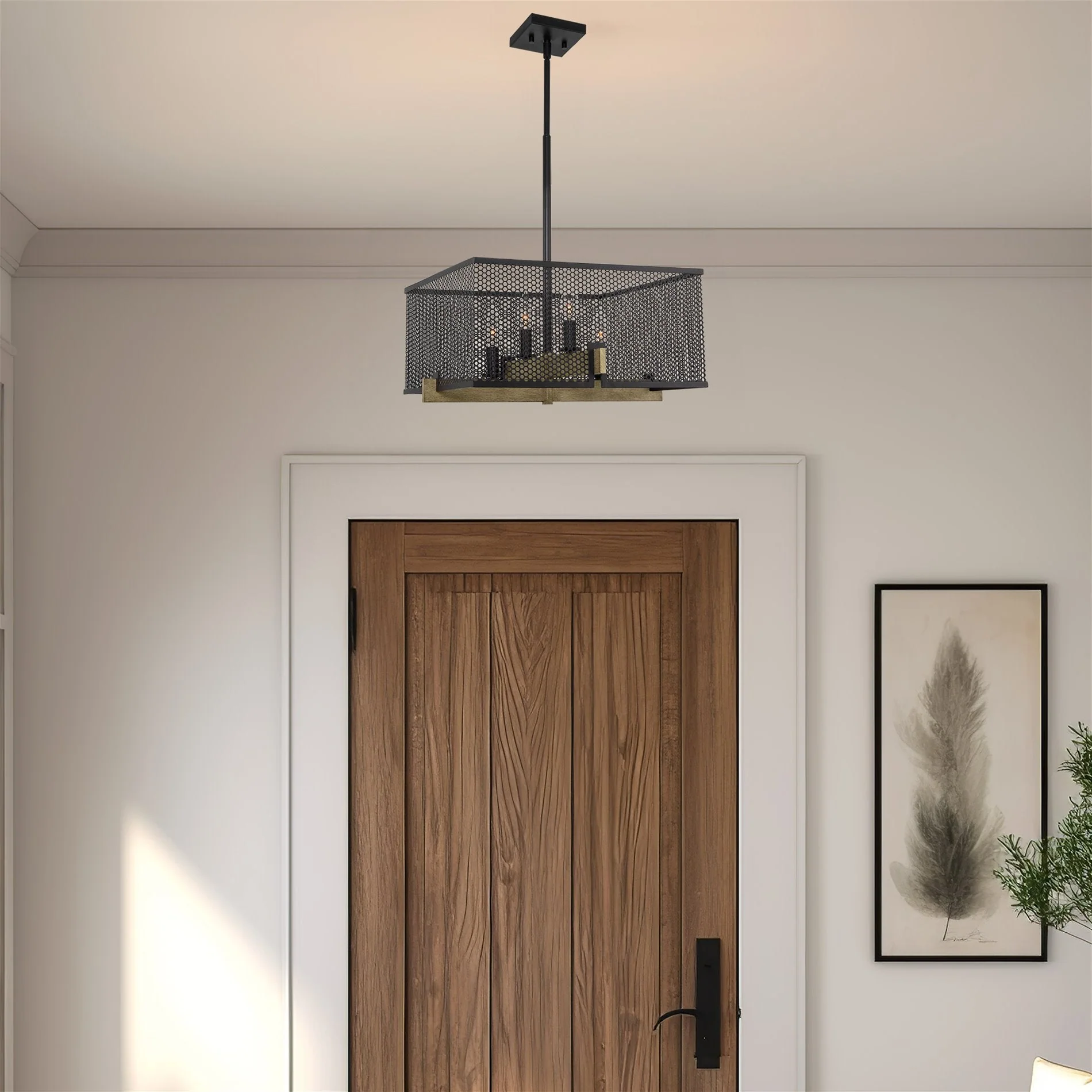 Channing 28 Modern 4-Light Industrial Farmhouse Pendant Light Chandelier